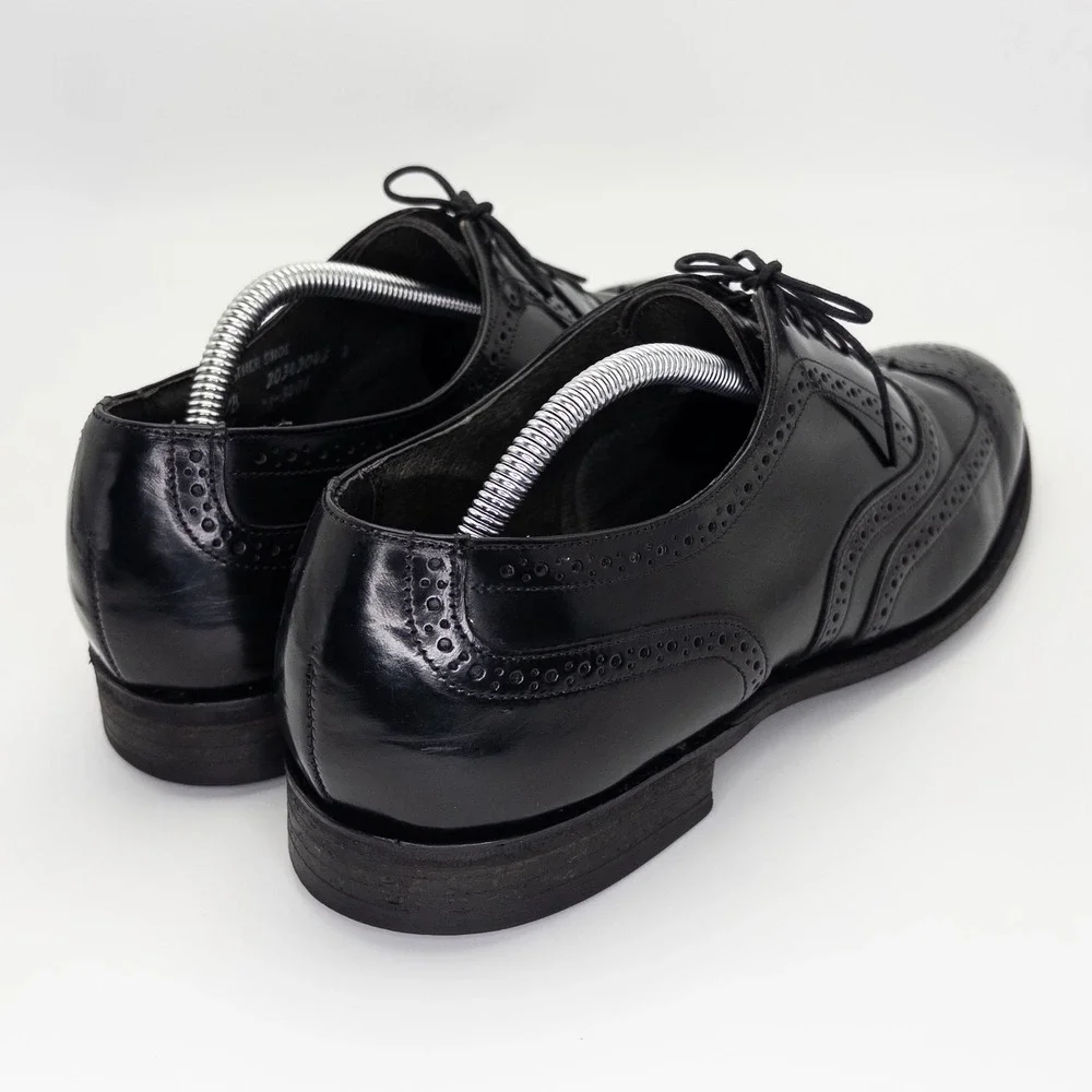 Stafford Comfort Plus Men's 10.5 D Black Leather Wingtip Oxford Dress Shoes
